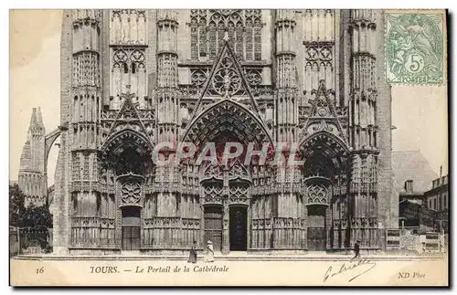 Cartes postales Tours Le Portail de la Cathedrale