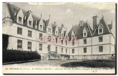 Cartes postales Reignac Le Chateau Ancienne demeure du general marquis de Lafayette