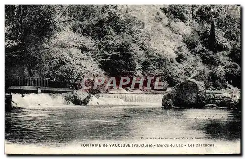 Cartes postales Fontaine de Vaucluse Bords du Lac Les Cascades