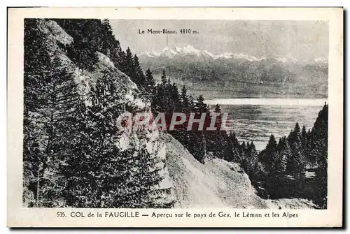 Cartes postales Col de la Faucille Apercu sur le pays de Gex le Leman et les Alpes