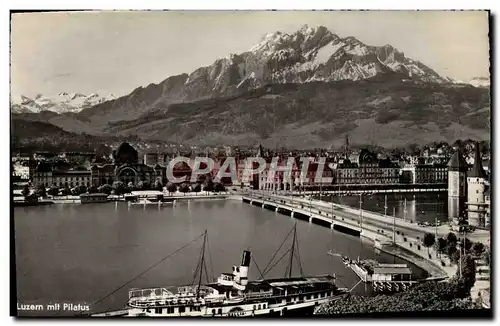 Moderne Karte Luzern mit Pilatus Bateau