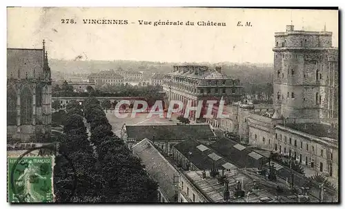 Cartes postales Vincennes Vue generale du Chateau