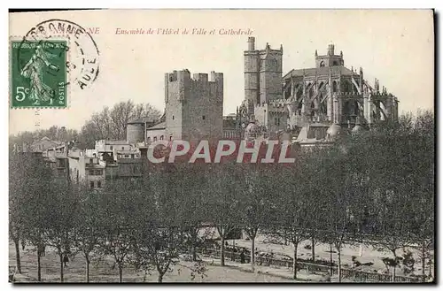 Cartes postales Narbonne Ensemble de l&#39hotel de ville et cathedrale