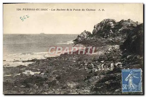 Ansichtskarte AK Perros Guirec Les Rochers de la Pointe du Chateau