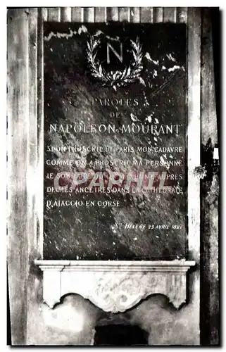 Cartes postales moderne Corse Ajaccio Dans la cathedrale sur une plaque de marbre les dernieres paroles de Napoleon 1er