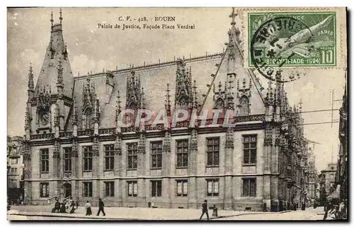 Ansichtskarte AK Rouen Palais de Justice Facade Place Verdrel