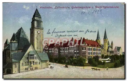 Cartes postales Wiesbaden Lutherkirche Gutenbergschule