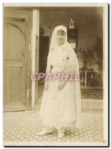 Photo Infirmiere Maroc Fez 1917 Croix Rouge