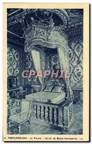 Cartes postales Fontainebleau Le Palais Le Lit de Marie Antoinette