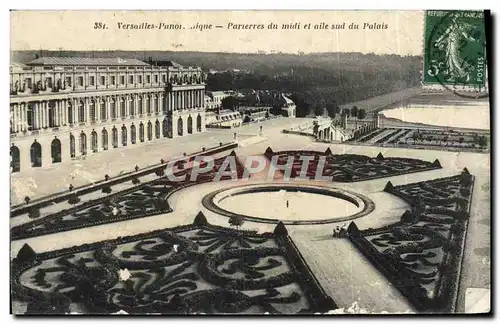 Cartes postales Versailles Panoramique Parterres Du Midi Et Aile Sud Du Palais