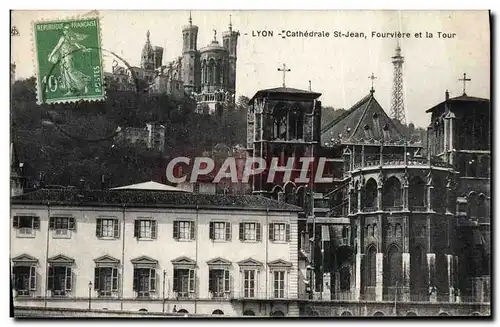 Cartes postales Lyon Cathedrale St Jean Fourviere Et La Tour