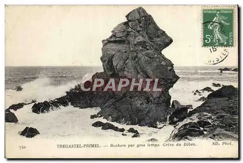 Cartes postales Tregastel Primel Rochers Par Gros Temps Greve Du Diben