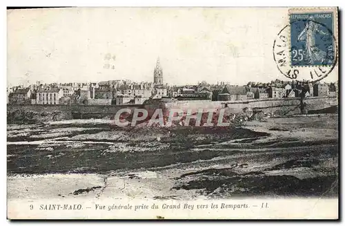 Ansichtskarte AK Saint Malo Vue Generale Prise Du Grand Bey vers Les Remparts