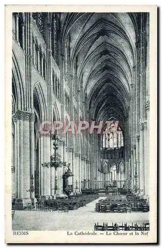 Cartes postales Reims La Cathedrale Le Choeur Et La Nef