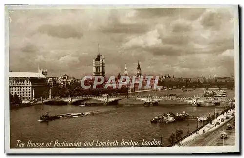 Ansichtskarte AK The Houses Of Parliament And Lambeth Bridge London