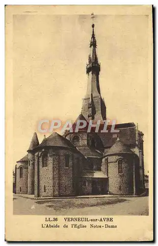 Cartes postales Verneuil Sur Avre L&#39abside De I&#39eglise Notre Dame