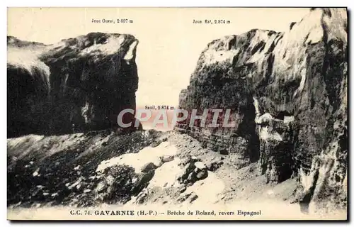 Cartes postales Gavarnie Breche De Roland Revers Espagnol