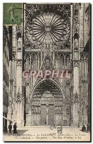 Cartes postales Strasbourg La Cathedrale Le Portail La rosace