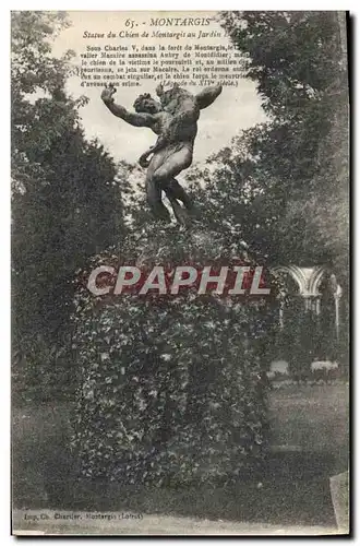 Cartes postales Montargis Statue Du Chien de Montargis au jardin