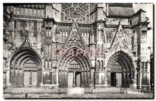 Cartes postales moderne Meaux La Cathedrale Saint Etienne Les trois tympans Jugement dernier Vie de Saint Jean Baptiste