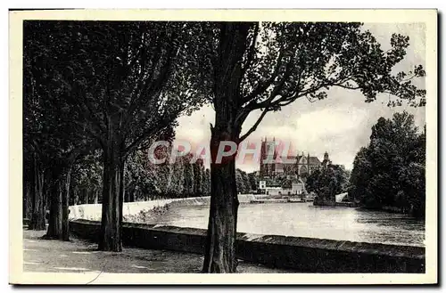 Ansichtskarte AK Meaux Promenade des Trinitaires vue sur la Marne et la Cathedrale