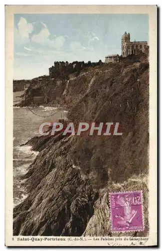 Ansichtskarte AK Saint Quay Portrieux Les falaises pres du semaphore