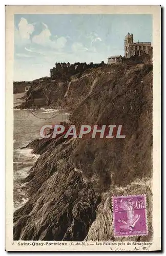 Cartes postales Saint Quay Portrieux Les falaises pres du semaphore