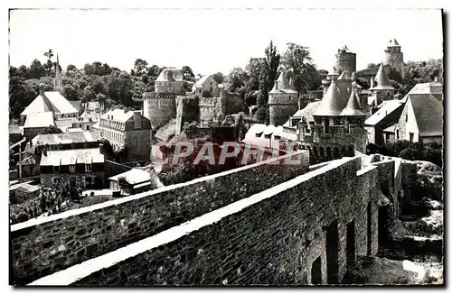 Cartes postales moderne Fougeres Le Chateau et l&#39Eglise Saint Sulpice