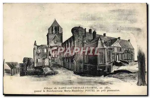 Cartes postales Abbaye de Saint Sauveur le Vicomte en 1832