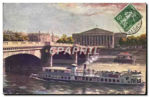 Cartes postales Paris Pont de la Concorde Bateau Peniche