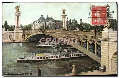 Ansichtskarte AK Paris Le Pont Alexandre lll Bateau Peniche