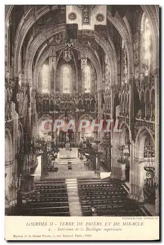 Ansichtskarte AK Lourdes Interieur de la basilique superieure