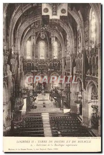 Cartes postales Lourdes Interieur de la basilique superieure