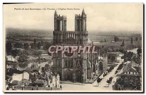 Cartes postales Mantes L&#39Eglise Notre Dame