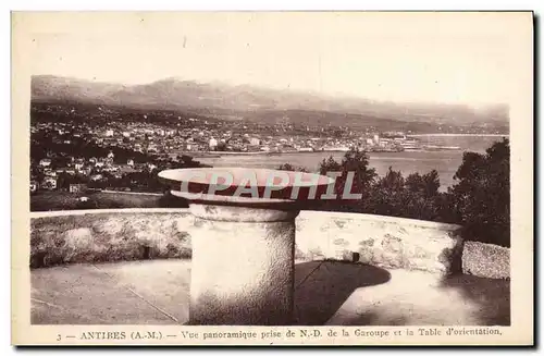 Cartes postales Antibes vue panoramique prise de N D de la Garoupe et la Table d&#39orientation