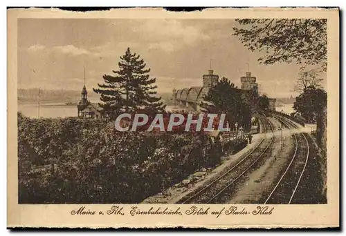 Cartes postales Mainz a Rh Eisenbahnbrucke Blick auf Ruder Klub