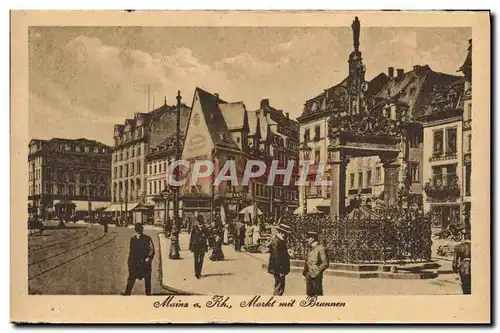 Cartes postales Mainz a Rh Markt met Brunnen