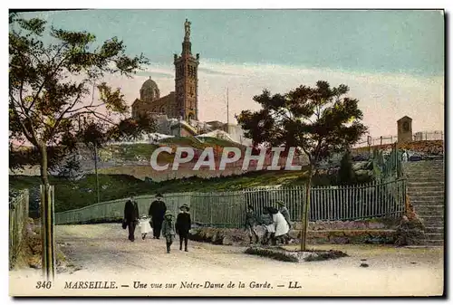 VINTAGE POSTCARD Marseilles a Sight on Notre Dame of the Guard Children