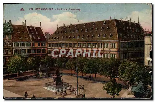 Ansichtskarte AK Strasbourg La Place Gutenberg