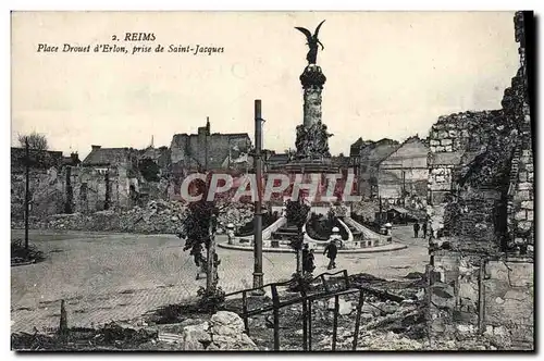 Cartes postales Reims Place Drouet d&#39Erlon prise de Saint Jacques Militaria