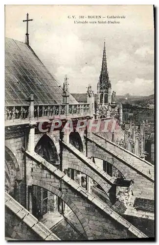 Cartes postales Rouen Cathedrale L&#39abside vers Saint Maclou