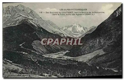 Cartes postales Des Environs du Lautaret vers la Source de la Romanche dans le Fond le Pic des Agneaux