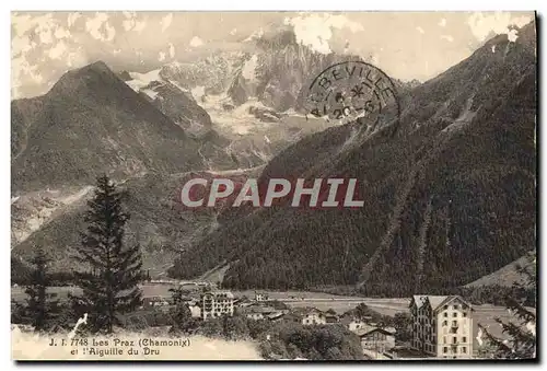 Cartes postales Les Praz et Aiguille du Dru