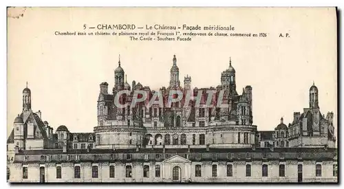 Ansichtskarte AK Chambord Le Chateau Facade Meridionale