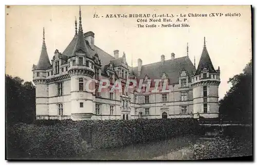 Cartes postales Azay Le Rideau Le Chateau Cote Nord