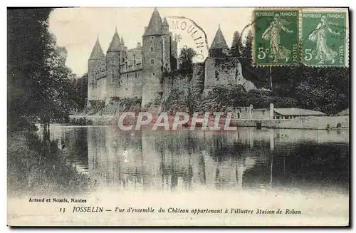 Cartes postales Josselin Vue d'ensemble du Chateau appartenant a l'illustre Maison de Rohan