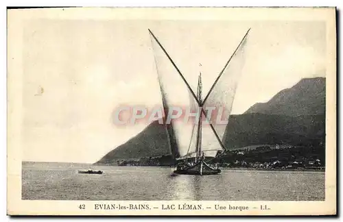 Ansichtskarte AK Evian les Bains Lac Leman Une Barque Bateau