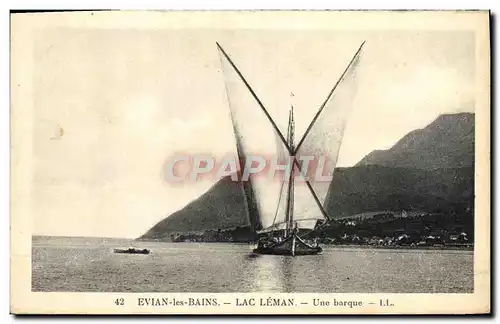 Cartes postales Evian les Bains Lac Leman Une Barque Bateau