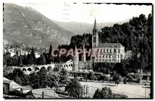 Moderne Karte Lourdes La Basilique et le Pic du Jer