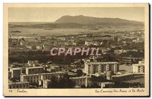 Cartes postales Toulon Les Casernes Sainte Aune et la Rade Militaria